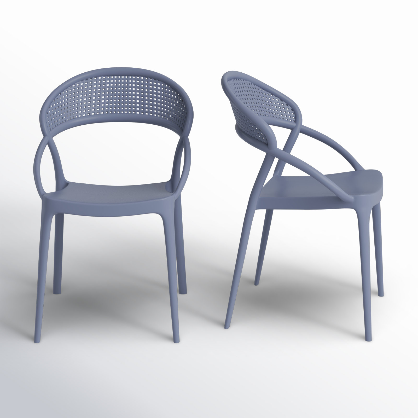 Farrah Stackable Patio Armchair, Dark Gray