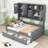 Wooden Daybed with Shelves and 2 Drawers-1443420129-1443420130