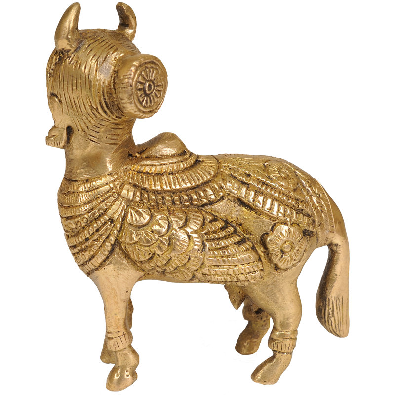 Statue de vache divin en laiton 4 pouces Kamadhenu