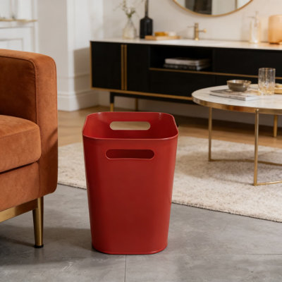 Rectangular Small Trash Can With Space-Saving Design, Durable Plastic Wastebasket For Bathroom, Kitchen, Office, And Laundry Room, 3.5 Gallon Capacity