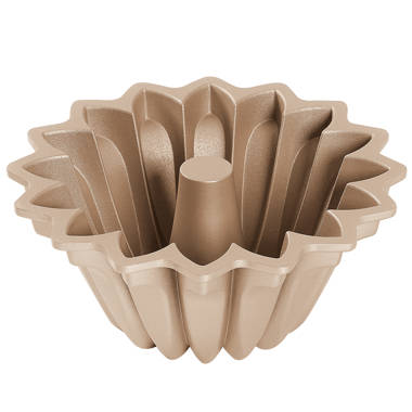 Nutrichef Spring Water Fluted Bundt Cake Pan, Extra Thick & Non-Stick Aluminum Bakeware w/ 2 Layers, Size: 9.4 inch x 4.2 inch