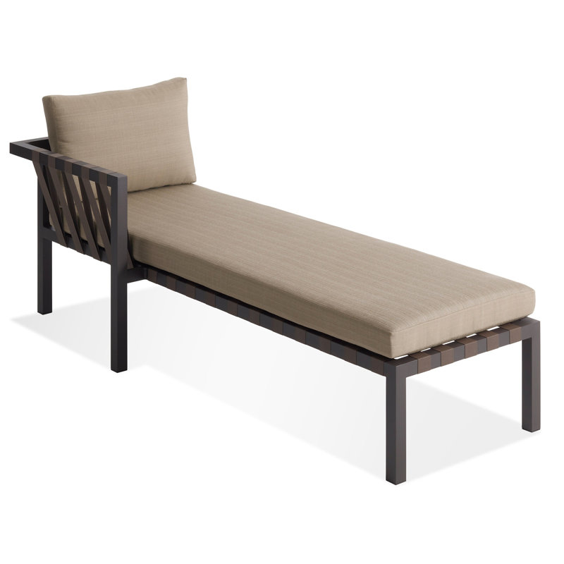 Chaise avec accoudoir gauche Jibe, Sunbrella taupe, Carbone