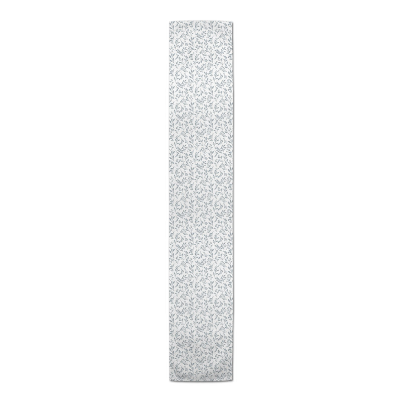 Foor Rectangular Floral Table Runner, 72" x 16", Blue/White