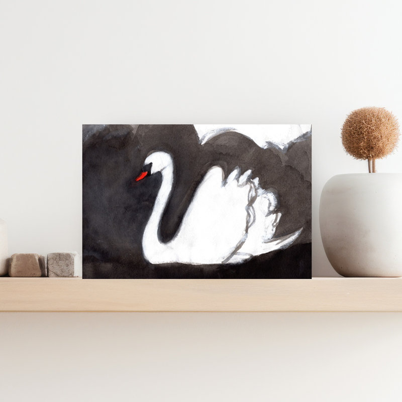 Contemporary Art Abstract Contemporary Bird Wildlife Landscape Wall Art by Janel Bragg - Wrapped Canvas Print