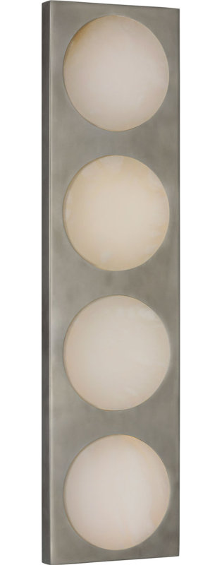 Dichotomy Sconce with Alabaster, 18" H x 4.5" W x 0.75" D, Pewter, 4 Lights