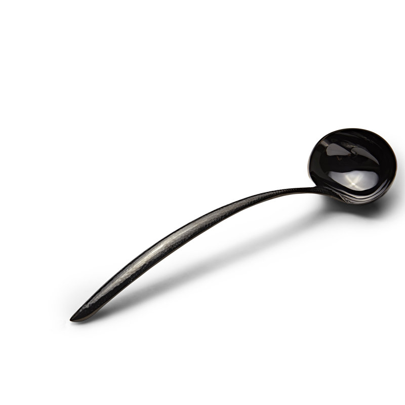 Stainless Steel Ladle, Hammered Finish Black
