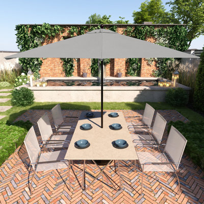 Parasol de patio blanc mat 11 pi.