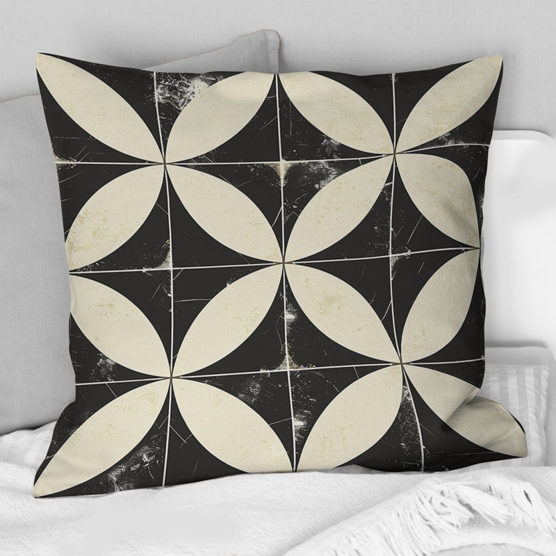 Carreaux beige Mid-Century - coussin Mid-Century, H 16 po x l 16 po