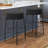Modern Bar Stools Set of 2 with Round Soft Padded Boucle Backless Seat and Metal Base,-112917392