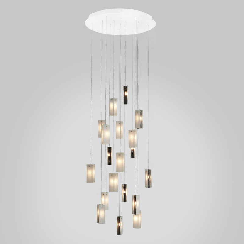 25 - Light Cluster Globe Pendant, White/Black/Clear, 19