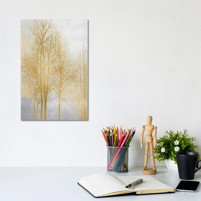 Gold Tree Panel II by Kate Bennett - Wrapped Canvas Print, 20.32 cm H x 30.48 cm W