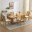 Ensemble de 4 chaises de salle à manger en bois à dossier en rotin, coussin en lin mat avec mousse à haute résilience et ressorts en S-706193286