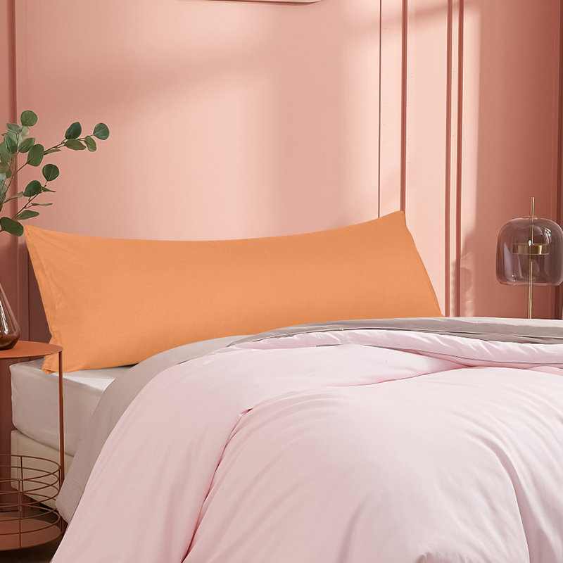 Body Pillow Cover, 1800 Brushed Microfiber Body Pillowcase with Envelope Closure - 20x54 Inches - NTBAY, Pale Orange, 1