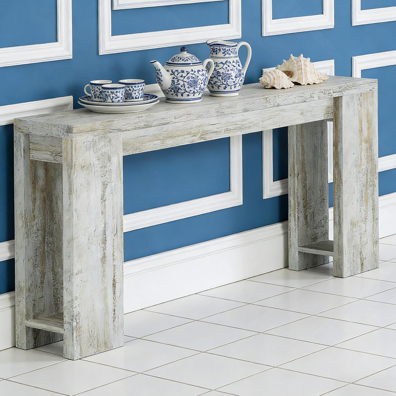 Table d'entrée en bois, console, canapé, Blanc