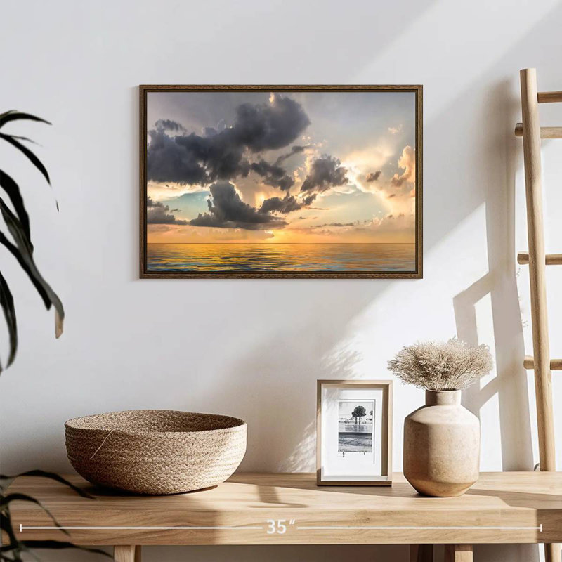 Heavenly Sunset, 19" X 13", Floating Frame Walnut