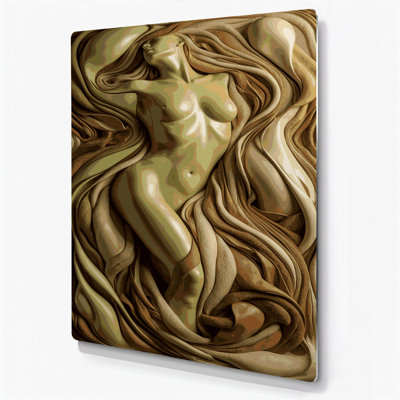 Abstrait figuratif 52, art mural en métal brun