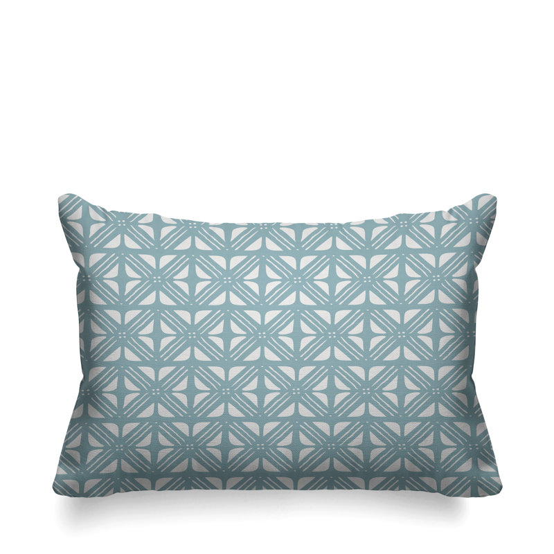 Housse de coussin d'extérieur carré et insert, Bleu, 14 po x 20 po, Rectangle