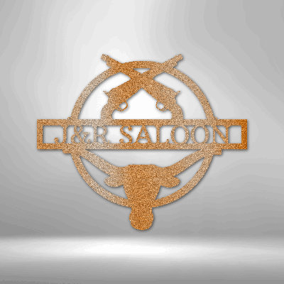 Personalized Saloon Monogram Steel Sign Steel Art Wall Metal Decor