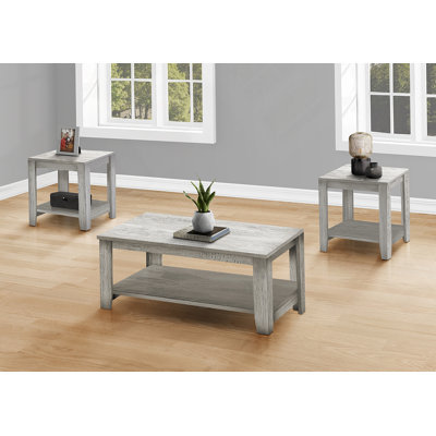Ensemble de table, ensemble de 3 pièces, café, bout, côté, accent, salon, gris, transitionnel