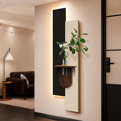 White, Black Rectangular Manufactured Wood Wall art
