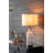 Glass Table Lamp With Linen Shade