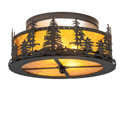 16" Wide Tall Pines Flushmount