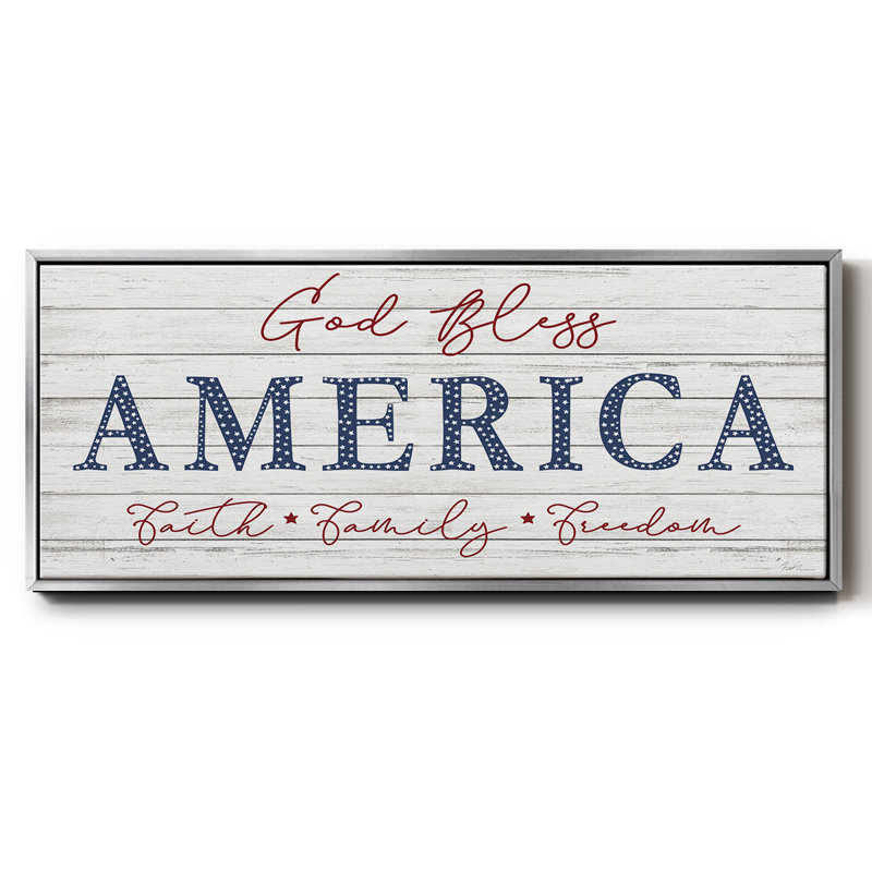 «God Bless America», toile encadrée, H 20 po x l 50 po