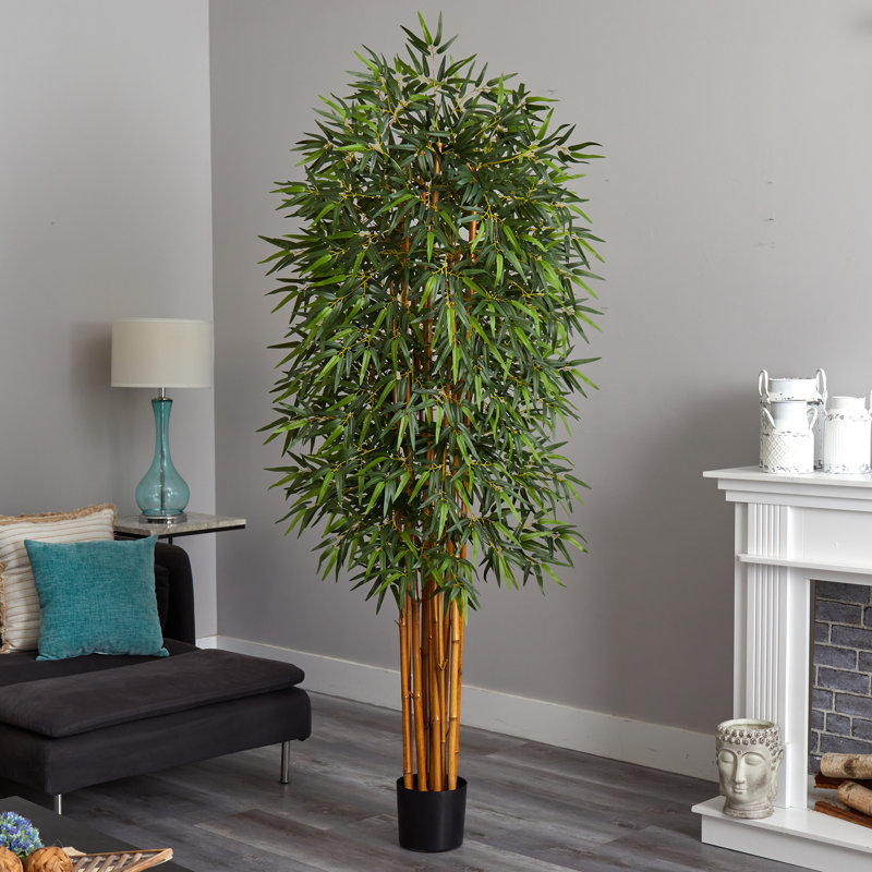 Arbre de bambou artificiel en pot, H 84 po x l 38 po x P 38 po