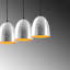 Lustre de style scandinave, hauteur réglable, structure en métal argenté, 49,2 po x 7,9 po x 4,0 po | Diamètre du capuchon: 7,9 pouces, hauteur: 9,8 pouces | 3 x douilles E27, 40 W maximum | Éclairage élégant pour les maisons modernes-293288645