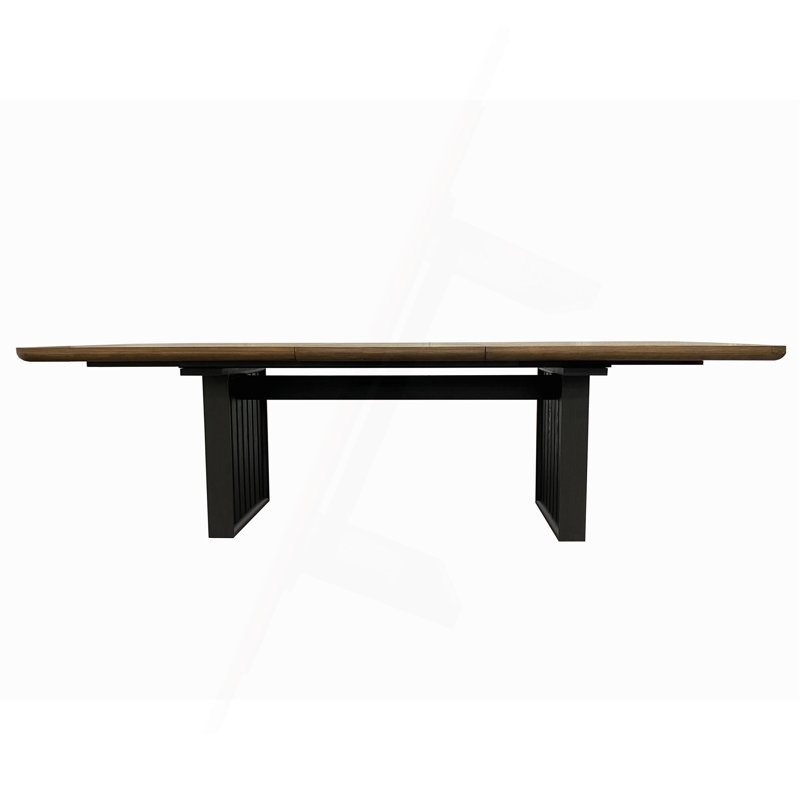Table à double piédestal au fini latté