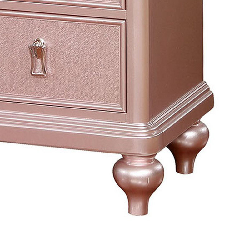 Commode 5 tiroirs Cravens, Or rose