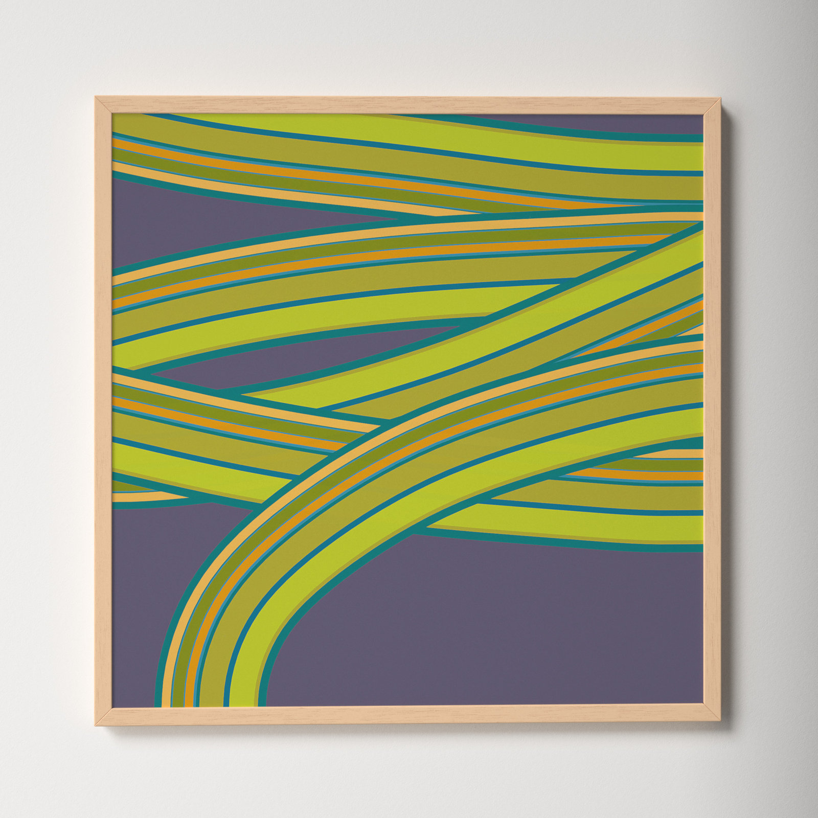 Twist Series I "Hemp Twist" Print, 24" H x 24" W x 1.25" D, Brown