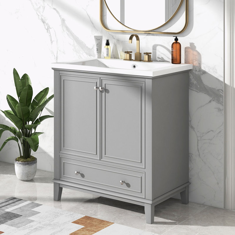 Bathroom Vanity with Sink, Gray