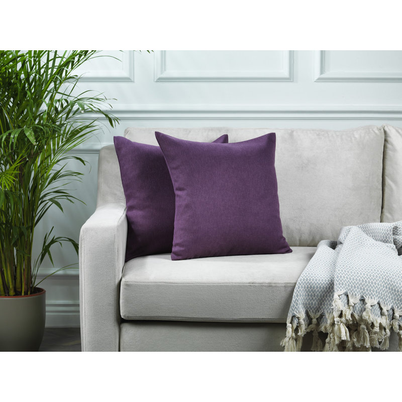 Housses de coussin rectangulaires en lin uni, Mauve