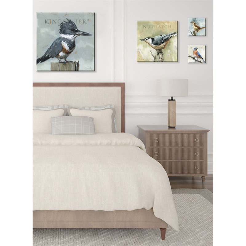 Art mural giclée oiseau bleu, H 20 po x l 20 po x P 1 po