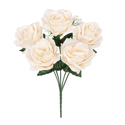 Artificial Open Rose Flower Bush