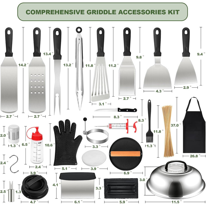 237-Piece Stainless Steel BBQ Tool Set, Complete Griddle Accessories Kit With Storage Bag, For Outdoor Grill Camping