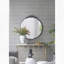 Miroir de 36 po x 39 po de style classique avec forme ronde et cadre d'inspiration baroque pour salle de bain, console de vestibule posée contre le mur