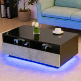 Table basse avec rangement et lumière DEL RVB Khaleesy