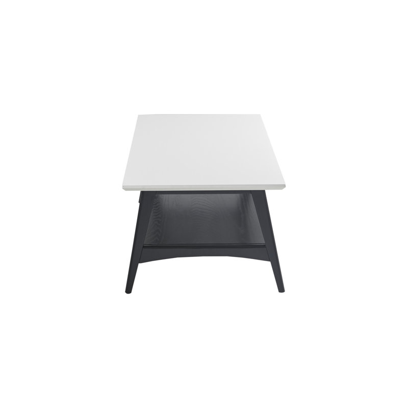 Table basse Parker avec tablette de rangement, Noir
