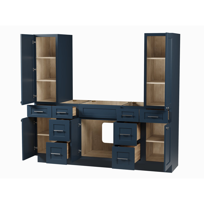 Meuble-lavabo simple 78 po Disar, Bleu