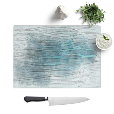Tempered Glass Seascape Ripples Chopping Board