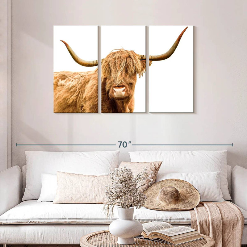 Brampt Looking At You Scottish Highland Cow, 28" H x 45" W