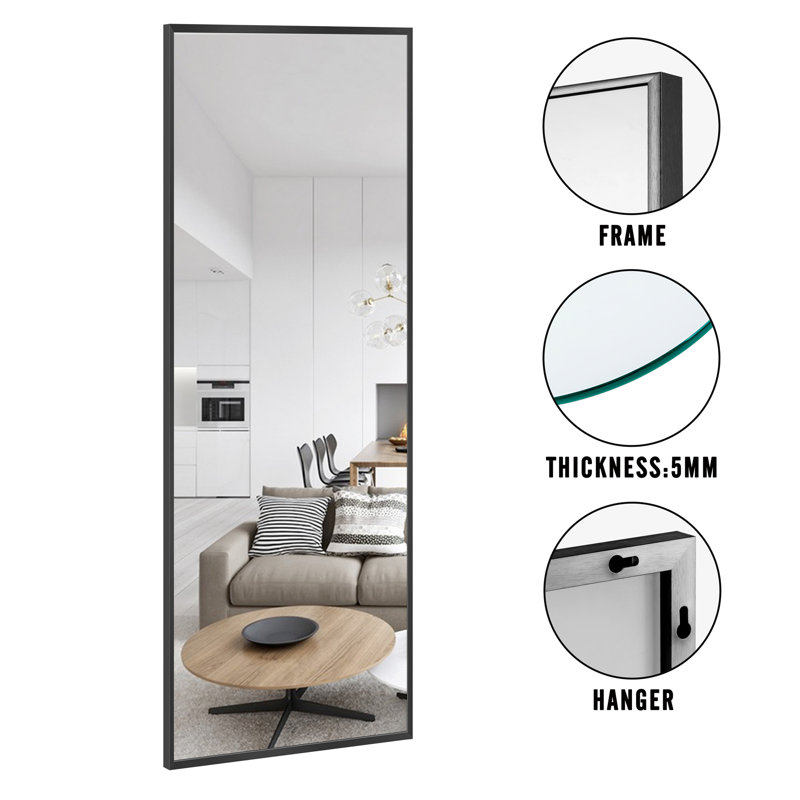 Miroir de salle de bain mural Talma, H 59 po x l 19 po, Noir