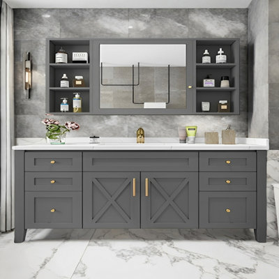 American style solid wood bathroom cabinet