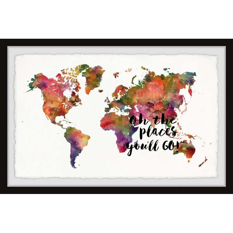 The Places You'll Go 1 Piece Single Picture Frame Wall Art, 20cm H x 30 cm W