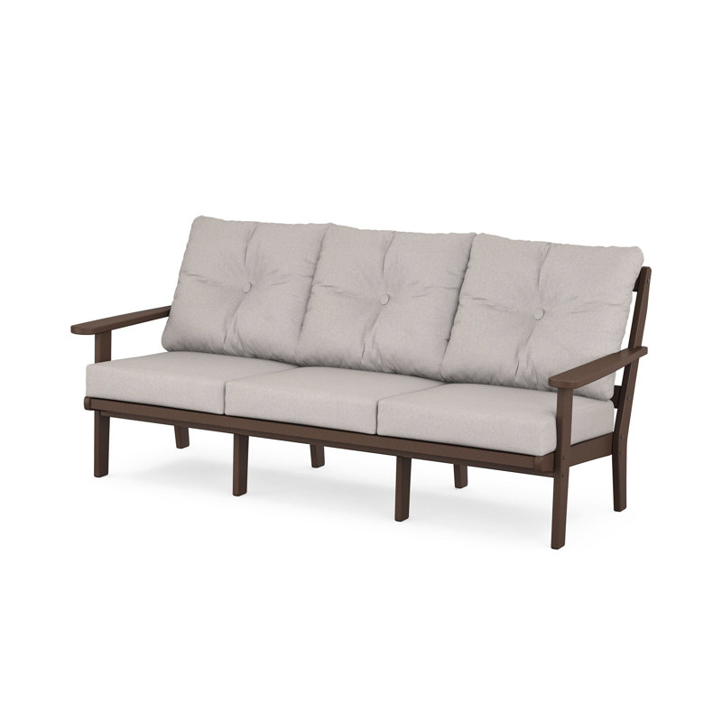 Lakeside Mission Deep Seating Sofa, Weathered Tweed, Green