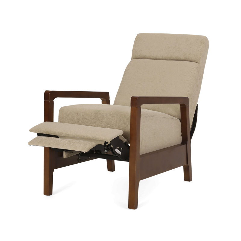 Fauteuil club inclinable manuel en bois de 23,75 po de largeur, Sable