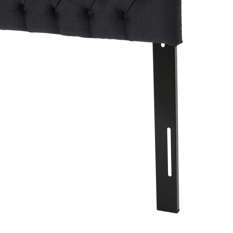 Upholstered Headboard In Charcoal Grey For Queen Bed, Modern Taste Bed Upholstery, Stylish Ambience, Charcoal Gray