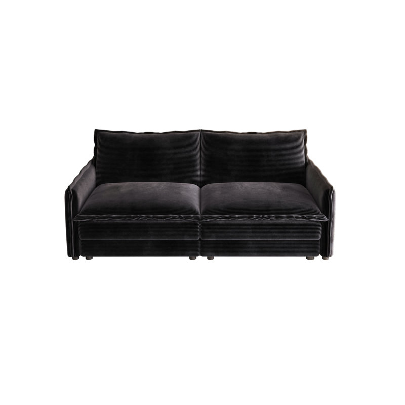 75" Upholstered Loveseat, Black